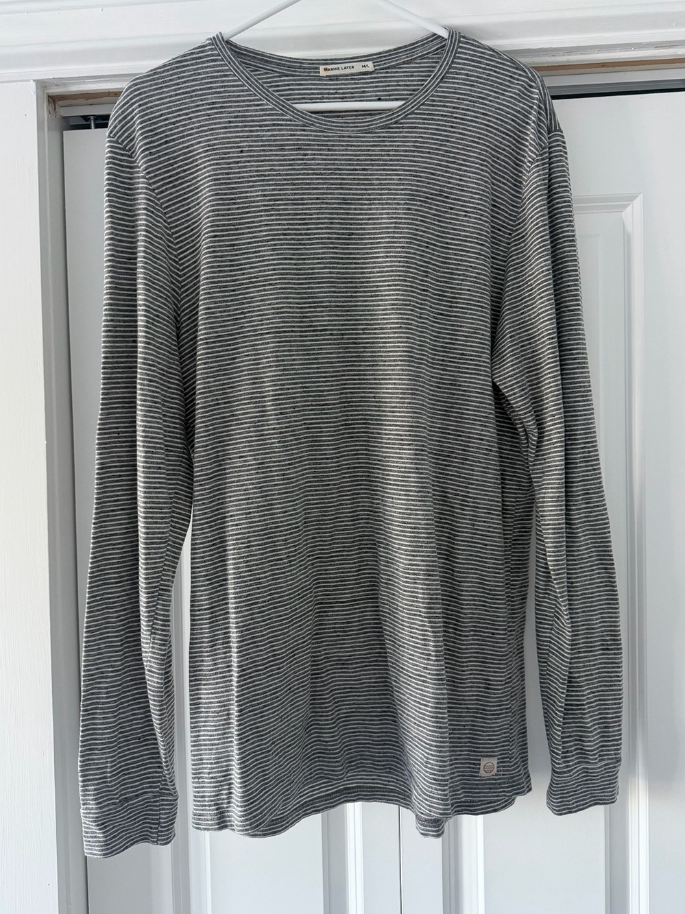 Marine Layer Grey Striped Long-Sleeve Shirt